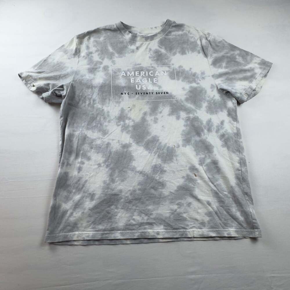 American Eagle T-Shirt Size XL Gray Tie Dye Graphic Tee